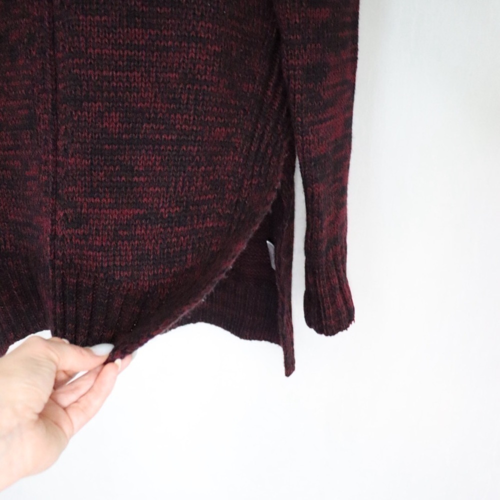 JOHN + JENN Burgundy Cable Knit Turtleneck Sweater - Picture 6 of 13